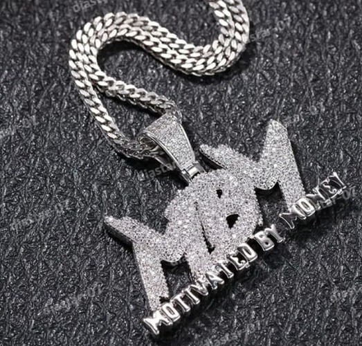 2.26 Ct Round Natural Moissanite Men's Custom Letter Pendant 925 Sterling Silver 2.26 Ct Round Natural Moissanite Men's Custom Letter Pendant 925 Sterling Silver