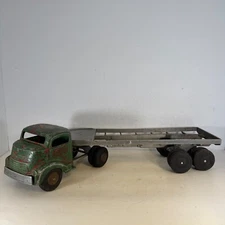 Vintage 40s 50s Smith Miller Smitty Toys Truck Tractor Cab w/ Flatbed Trailer