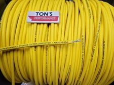 Yellow 7mm solid copper core spark plug ignition wire sold by the foot USA made