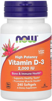 Supplements, Vitamin D-3 2,000 IU, High Potency, Structural Support*, 240 Softge
