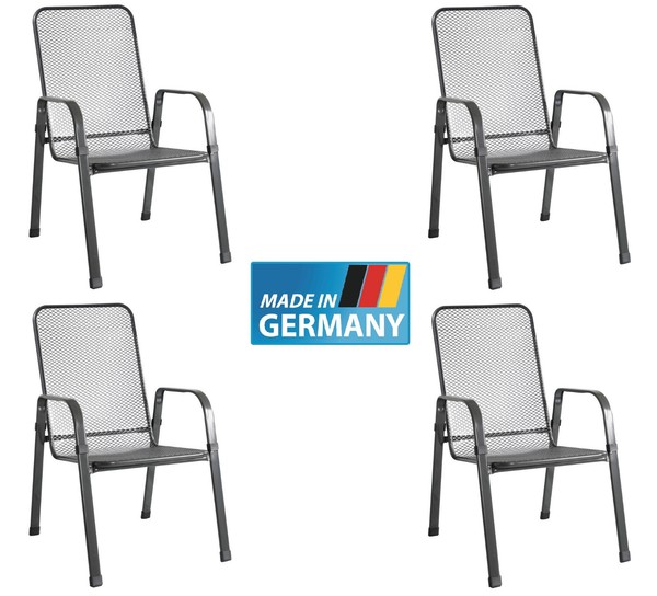 Streckmetall Gartenstuhl Stapelsessel 4 X Mec-Stor Mfg Stapelstuhl Stapelbar-image