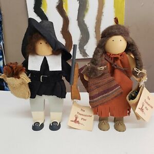 1988 Vintage Lizzie High  &#034;The Thanksgiving Play&#034; Wood Doll Set with Tags
