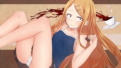 Anime dagashi kashi endou saya girls panties cup white Playmat Gaming Mat Desk