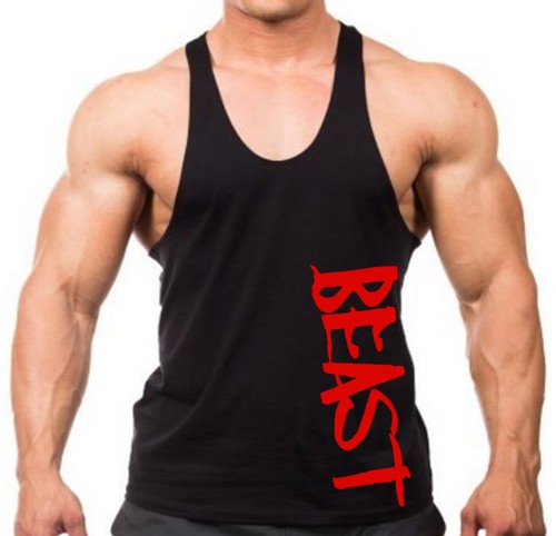 New Men's Red Beast Black Stringer Tank 