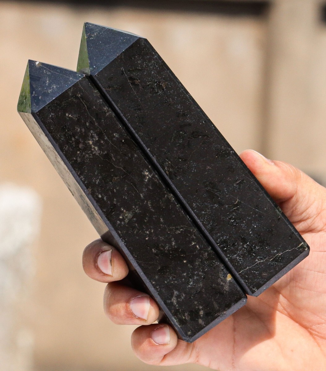 Obelisk 150MM Pair of Black Tourmaline Crystal Healing Schorl