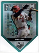 2022 Bowman Plat. YADIER MOLINA Platinum Plating Die Cut Aqua Parallel #'d 25/25