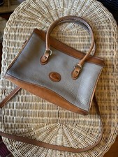 Vintage Dooney  Bourke Pebbled Leather Satchel Crossbody Purse Tan and Cognac