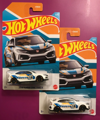 🔥2022 Hot Wheels Honda Series 5/5 2018 Honda Civic Type R White 1