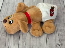 Pound Puppies Hasbro 2019 Tan Dog Puppy In White Diaper Plush Stuffed Animal