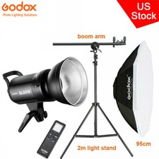 US Godox SL-60W Studio LED Video Light 95cm Softbox 200cm Tripod With Boom Arm