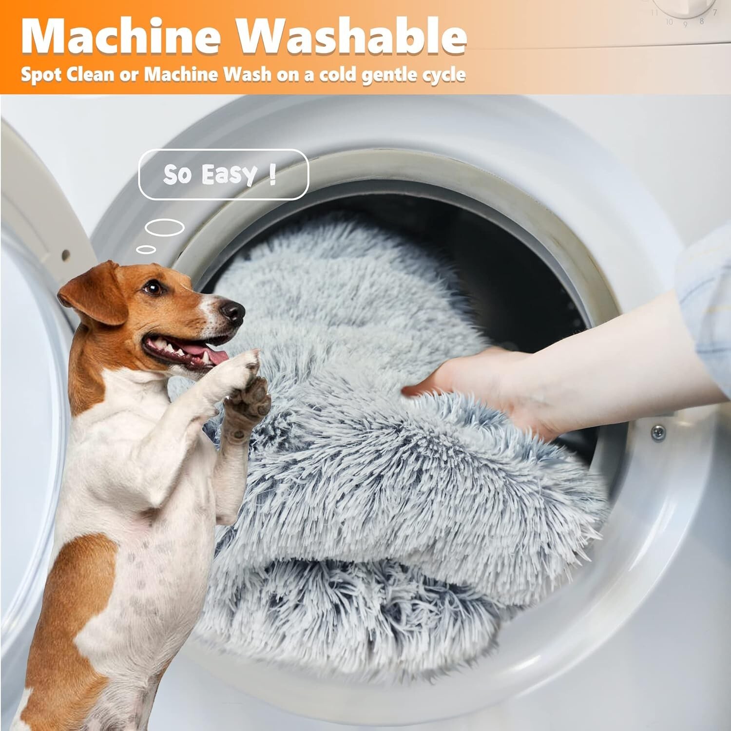 Fluffy Calming XL Dog Bed Deluxe AntiAnxiety Plush XLarge(45''×37