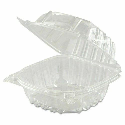 6" Clear Hinged Plastic Food Take Out To-Go / Clamshell Container 100 ...