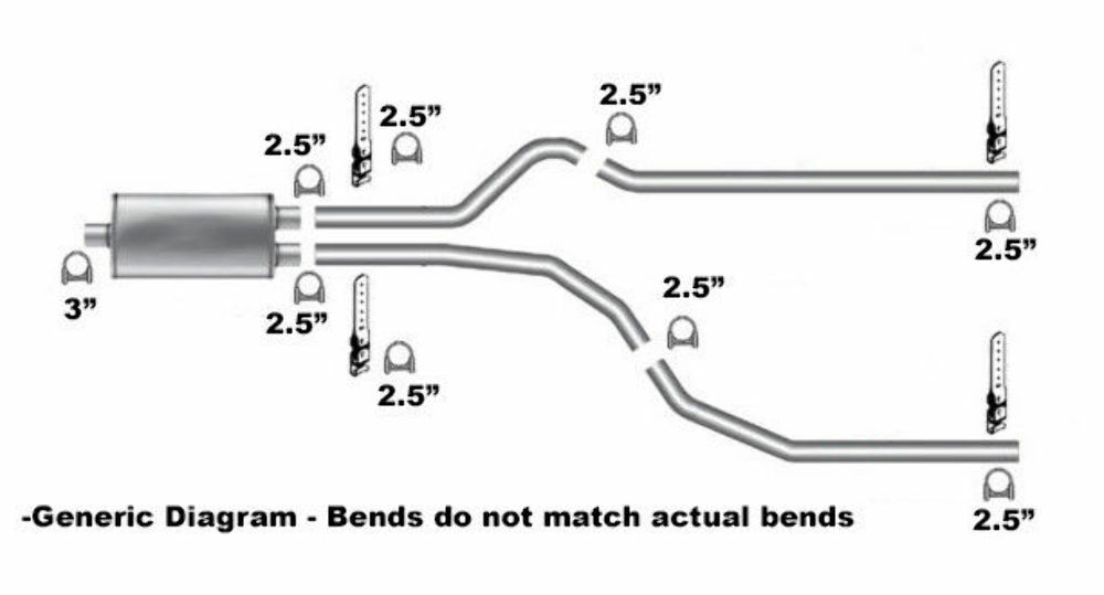 Exhaust System For 1999-2014 Chevy Silverado 5.3L — Mandrel Bent Pipes With Flowmaster Super 44 Muffler 13 thumbnail image