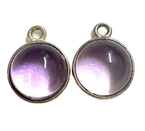 Pandora Sterling Silver Amethyst Disk Earrings Charm 290624AM - Picture 4 of 4
