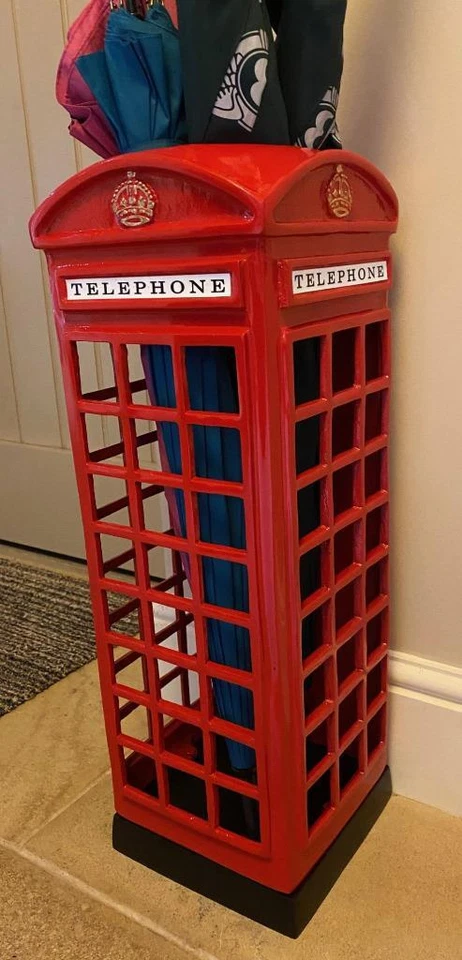 Umbrella Stand - Red British Iconic Telephone Booth Phone Box - Aluminium - 58cm - Image 3 of 4