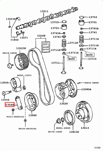 Genuine LandCruiser HDJ78 HDJ101 HDJ100 Timing Belt Idler Tensioner Pulley kit - Picture 16 of 16