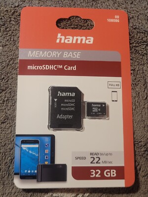 HAMA microSDHC 32GB Class 10 22MB/s + Adapter / Mobile