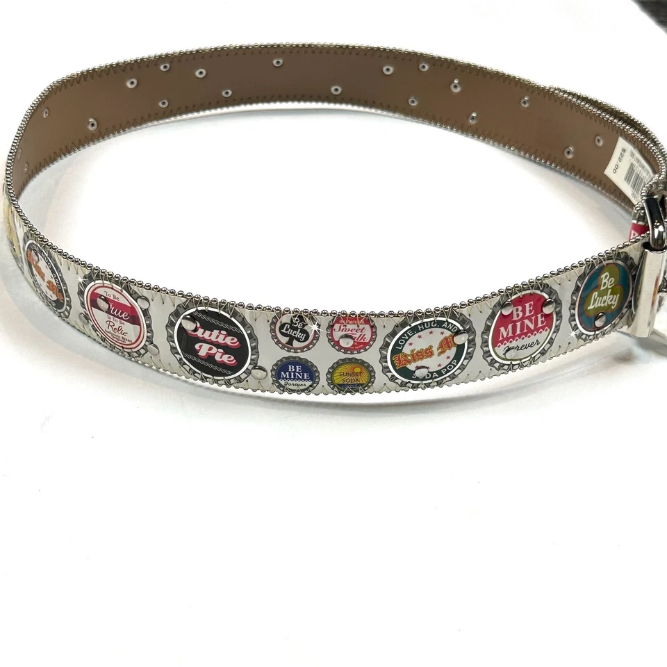 Vintage RELIC White Bottle Cap Bottlecap Jelly Belt Size L 41"  New Old Stock - Image 4 of 4
