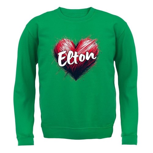 Love Heart Elton - Kids Hoodie / Sweater - John Rocket Man Festival Gig Tour