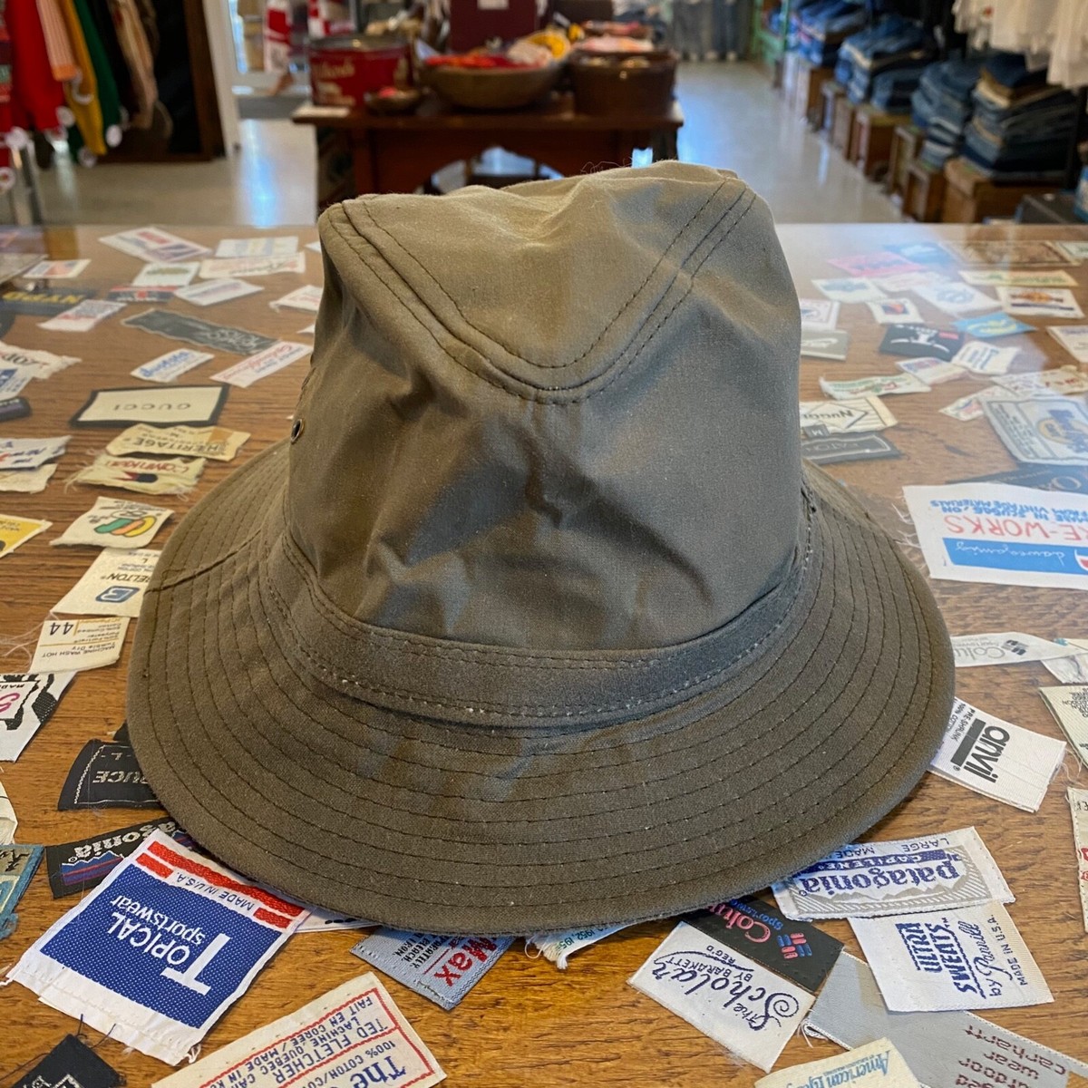 1990s Filson Full-Brim Hat Vintage 90s Tin Cloth Waxed Canvas Packer Bush Hat View 4