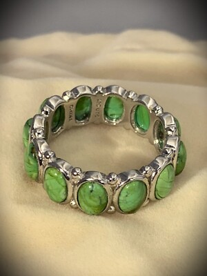 Generation Gems SS Green Turquoise Eternity Band Ring Size 7 New in Box