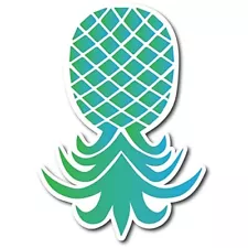 Upside down Pineapple Magnet Decal, Blue and Green, 7x10 Inch, Automotive Magnet