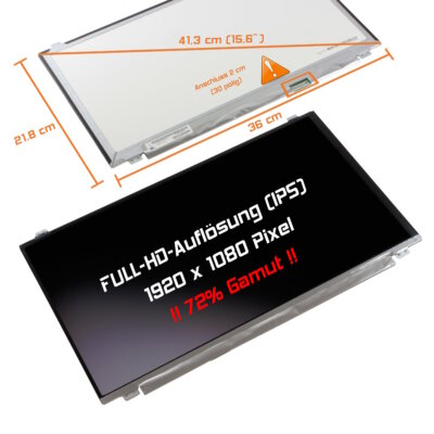 15,6'' LED Display matt passend für HP Compaq Pavilion 15-BJ000NH IPS Full-HD