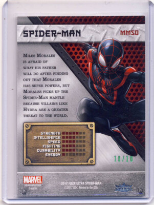 2017 Marvel Fleer Ultra Spider-Man Green Precious Metal Gems PMG