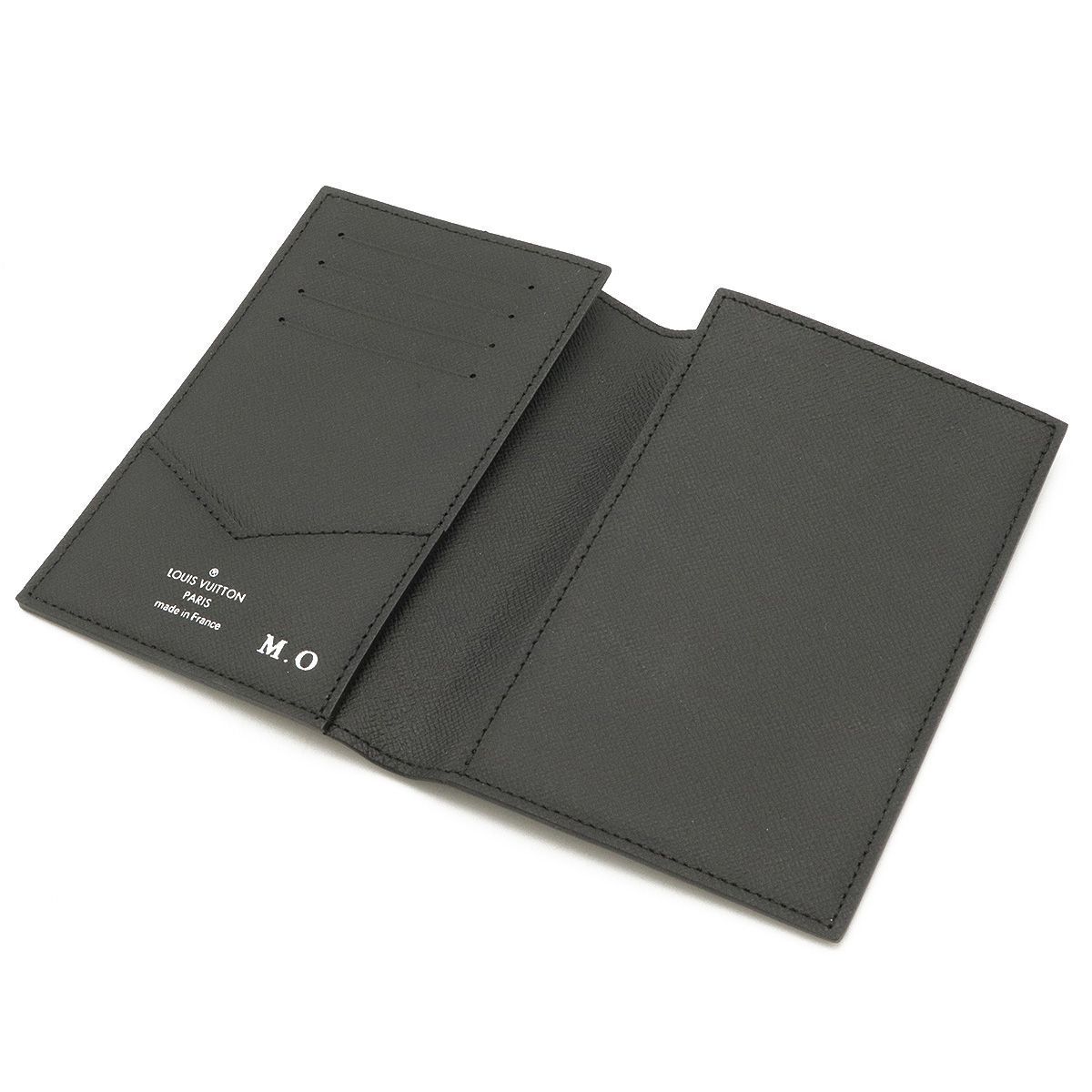 lv passport holder black