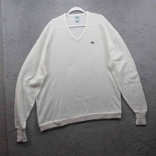Pull pull vintage Izod Lacoste col V homme 3XLT made in USA crème