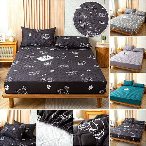 Waterproof Cotton Fitted Bed Sheet Mattress Topper Protector Single