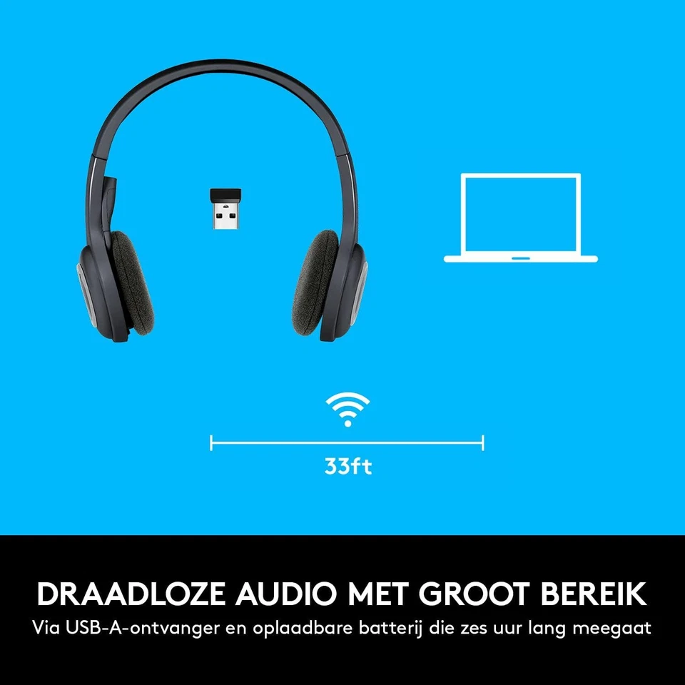 Logitech H600 Wireless Headset Stereo Headphones Noise Cancelling Microphone - Image 4 of 4