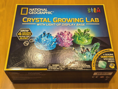 Kit National Geographic - Fais Pousser Un Cristal Fluorescent Qui Brille Dans Le Noir - Inclut Un Vrai Spécimen De Fluorite - 3