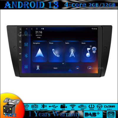9 Zoll Android 13 Head Unit Radio Carplay GPS Navi für BMW 3er E90 E91 E92 E93