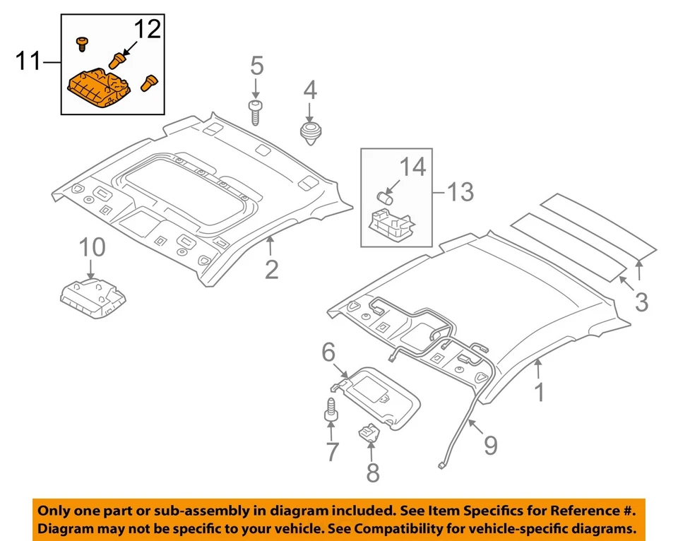 Used Front Upper Center Console fits: 2015 Hyundai Genesis roof Cpe w/o sunroof Foto 3 de 4