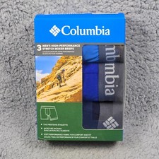 COLUMBIA Boxer Briefs Mens Extra Large XL BLUE 3 Pack Stretch Performance NWT
