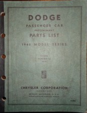 1940 Dodge Parts List Catalog Preliminary