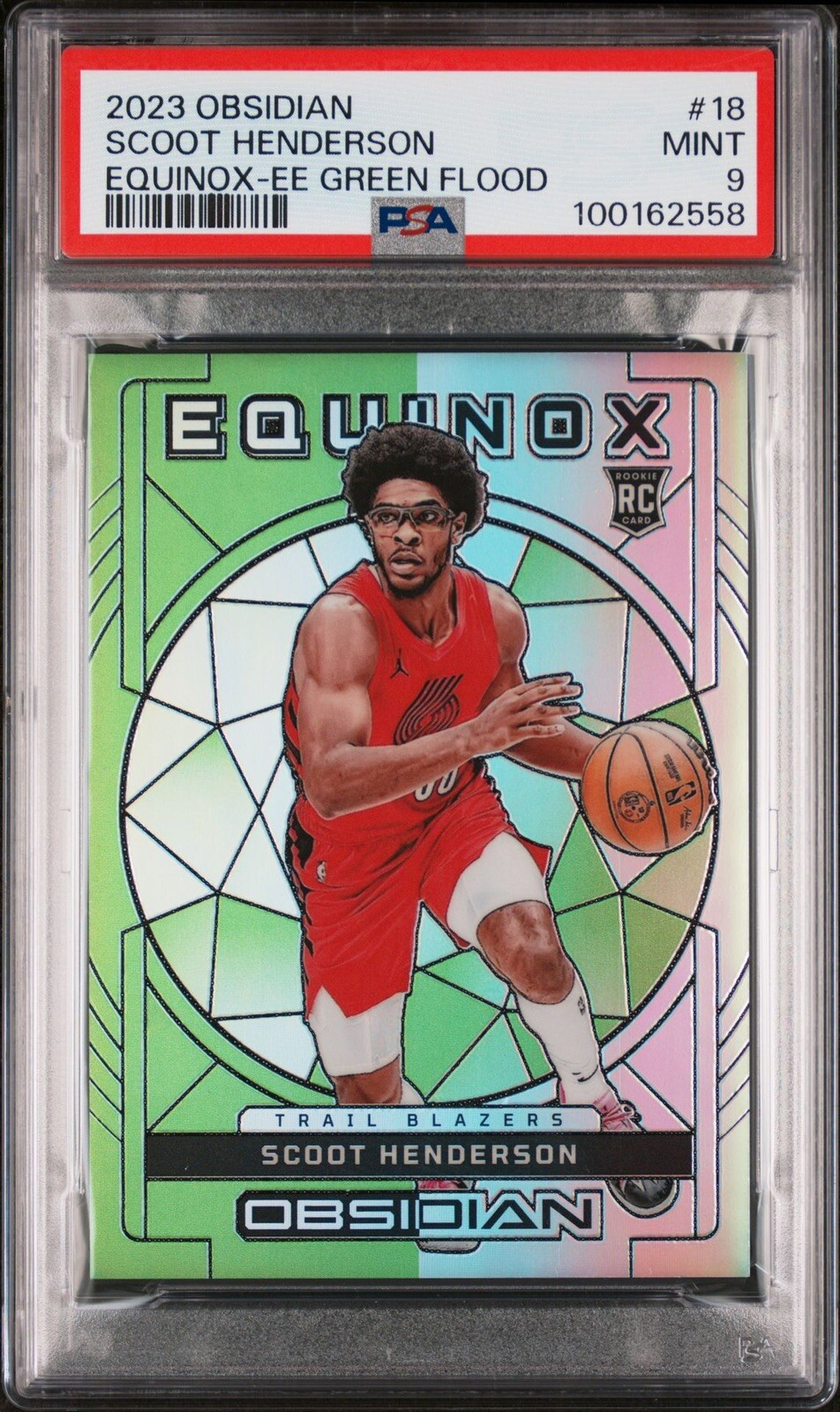 2023-24 Panini Obsidian Scoot Henderson #18 RC Rookie Equinox Green /25