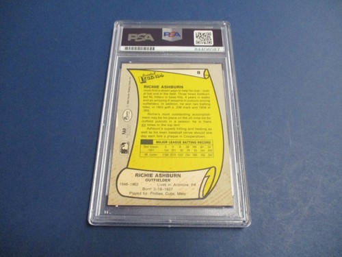 Richie Ashburn Phillies Autographed Signed 1988 Pacific Card #8 PSA Slab - Picture 5 of 7