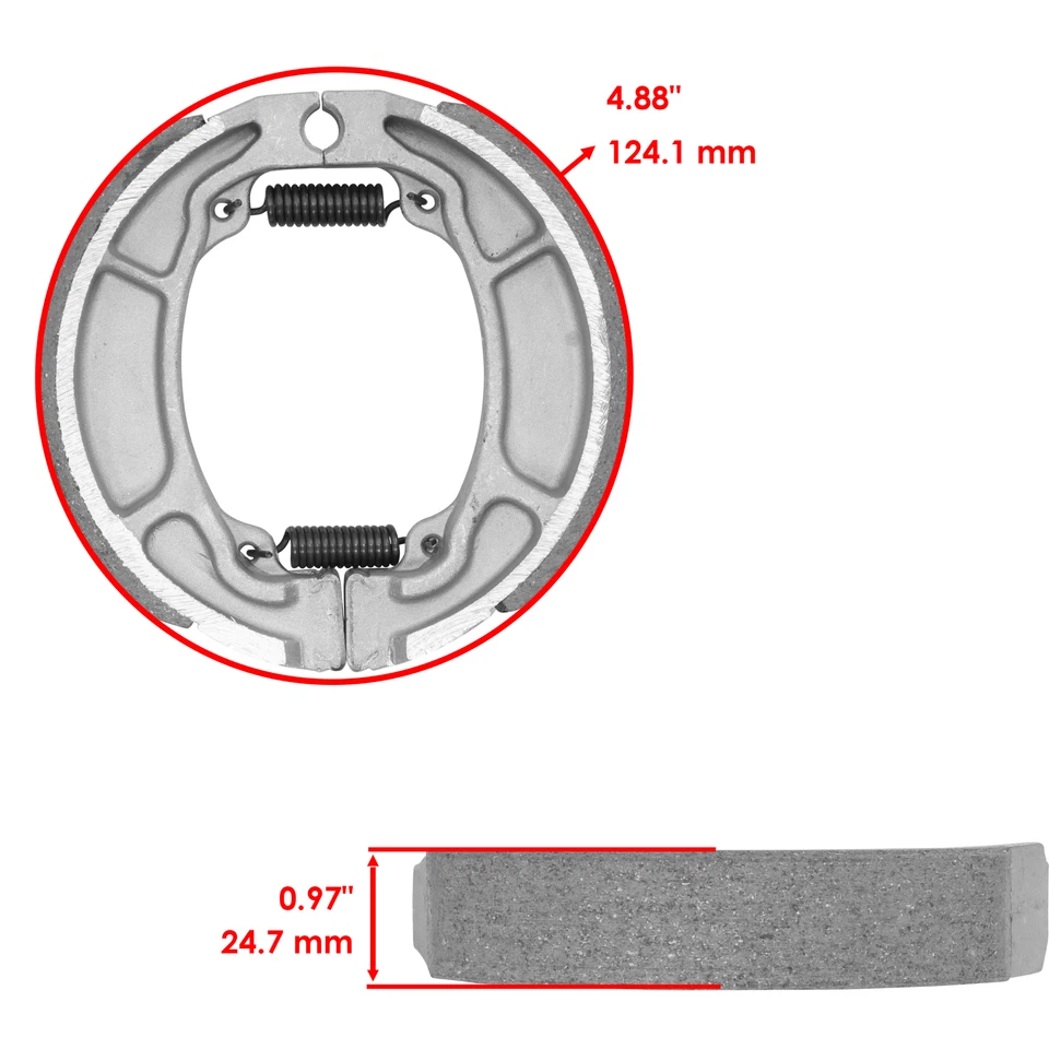 Задние тормозные колодки для Yamaha YZ250 1980-1987 / YZ100 YZ125 1981-1982 437-W2536-00 - Изображение 2 из 4