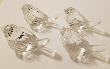 Set of 4 Crystal Clear Bird Large 2.5" Crystal Chandelier Acrylic Pendants Beads