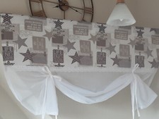 Raffgardine LANDHAUSSTIL GARDINE Sterne Shabby Chic Raffrollo  130x120