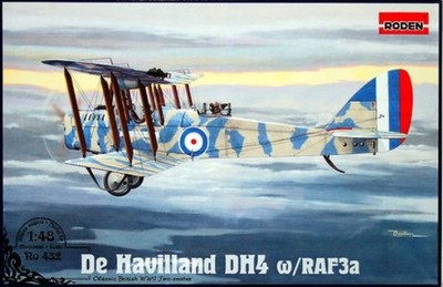 AIRCO De HAVILAND DH-4 MIT RAF 3a MOTOR (RNAS & RFC MARKIERUNGEN) #432 1/48 RODEN