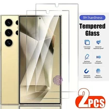2X Tempered Glass For Samsung Galaxy S25 S22 S23 Ultra S24 FE Screen Protector