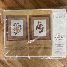 The Creative Circle 1639 Pear Branch Craft Kit With Frame Included Vintage 1985
