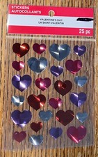 Recollections Large Gemstone Hearts Pink Red Wedding VALENTINES DAY Love Sticker
