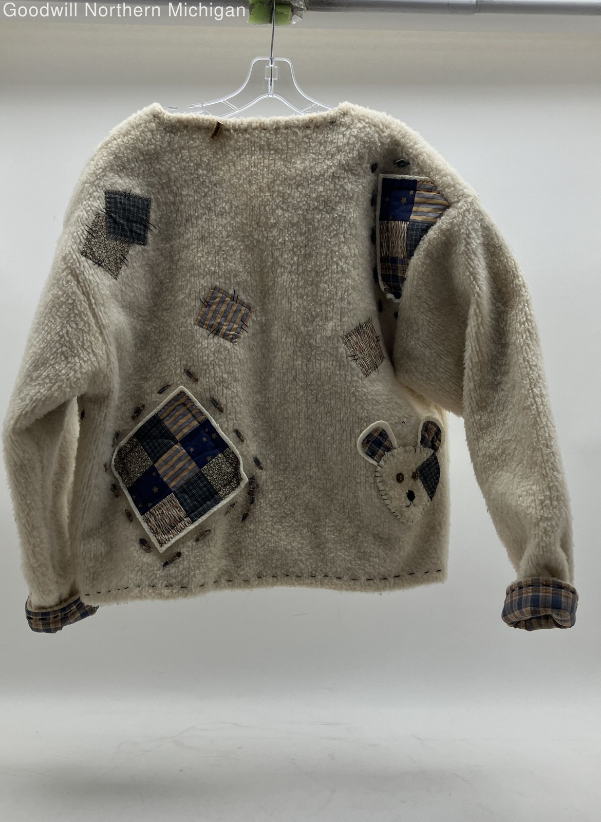 Women's Ivory Patchwork Jacket - Size See Measure… - image 6