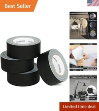 Gaffers Tape Black Waterproof Non-Residue Matte 2 Inch 30 Yards 4 Pack