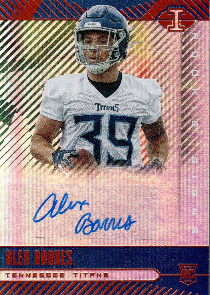 2019 Panini Illusions Rookie Signs Orange #RSALB Alex Barnes Auto - FB