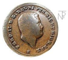 Naples-Two Sicilies (Ferdinand II of Bourbon) 1 Tornese 1858